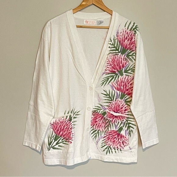 Frillz Floral Hand Painted Artsy Cardigan - Picture 2 of 10